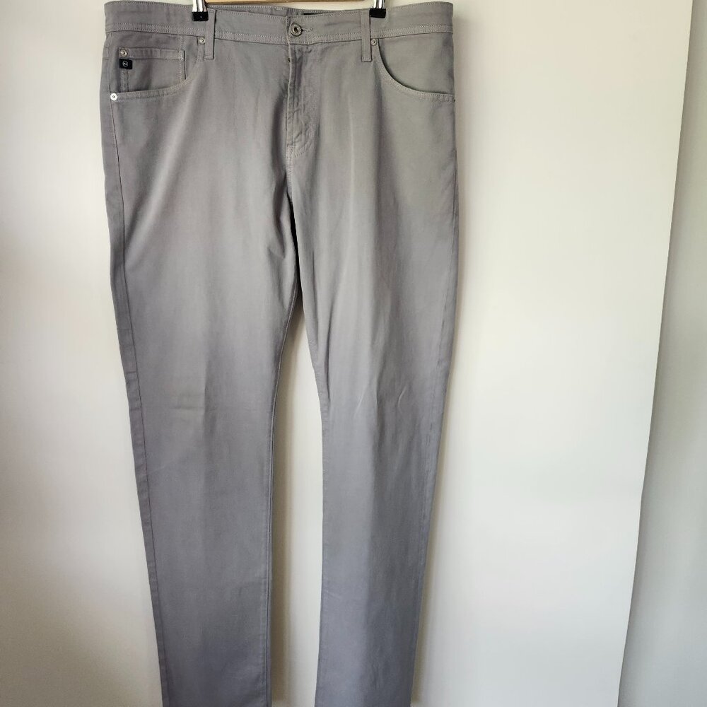 AG Adriano Goldschmied The Graduate Tailored Leg Pants 38x36 Gray Stretch Denim